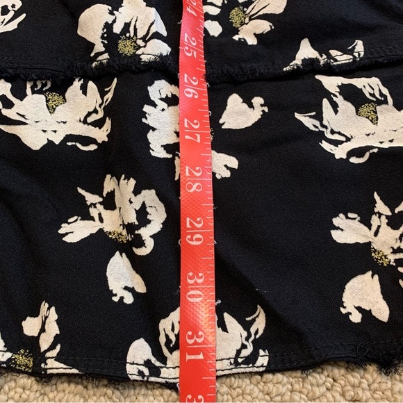 Proenza Schouler Short Sleeve Floral Printed Raw Hem Mini Dress Black Sz 6 - Picture 13 of 13